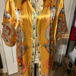 Vibrant Yellow Patterned Resort Shirt